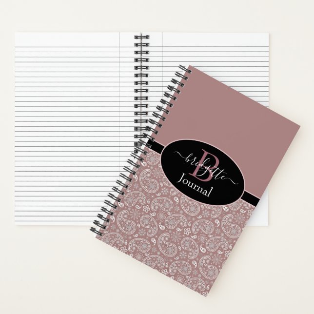Diario de paisley de oro rosa y negro (Interior)