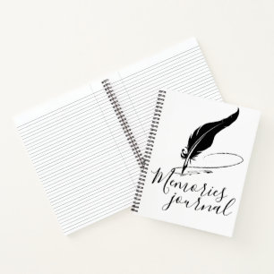 Diario de pluma de ave personalizada