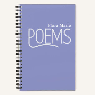 Diario de poesía azul personalizado