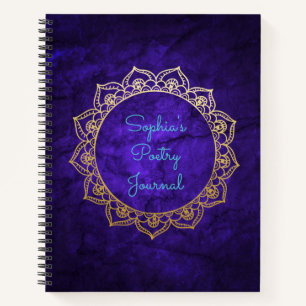 Diario de poesía personalizado Gold Mandala