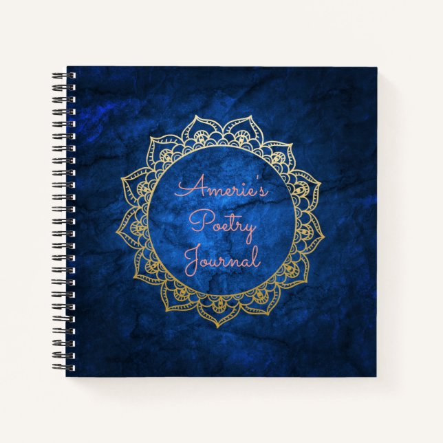Diario de poesía personalizado Gold Mandala (Anverso)