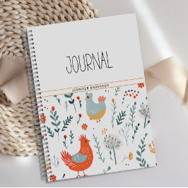 Diario de pollo con diversión floral personalizada