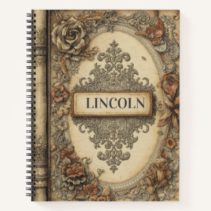 Diario de portada del libro antiguo personalizado