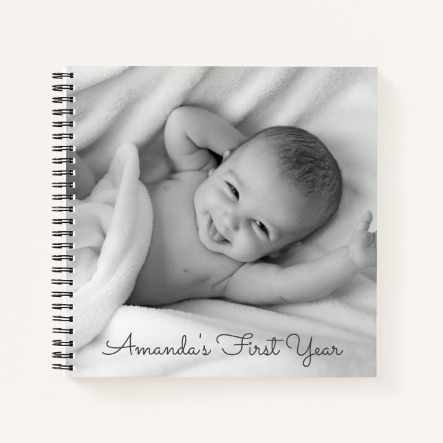 Diario de primer año de personalizado Photo Baby (Anverso)