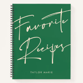 Diario de Receta Personalizado Verde