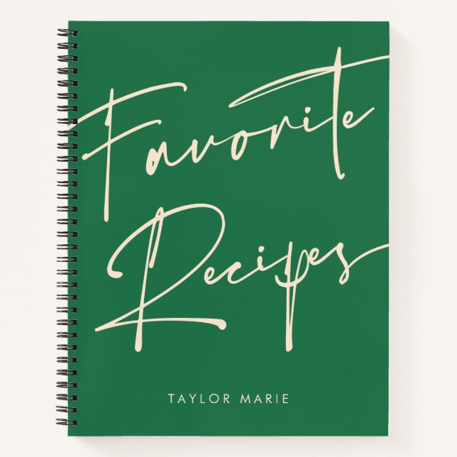 Diario de Receta Personalizado Verde (Anverso)