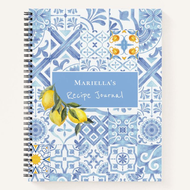 Diario de Recetas Personalizadas Diseño Limón (Anverso)