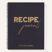 Diario de recetas personalizado | Azul índigo