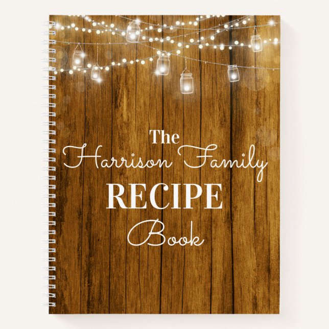 Diario de recetas Rustic Wood & Lights (Anverso)