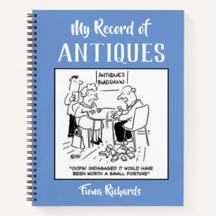 Diario de registro de antigüedades con nombre del