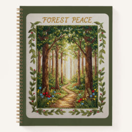Diario de sendero natural con bordado Forest Peace