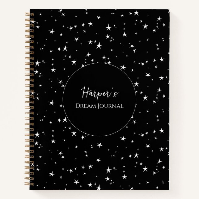 Diario de sueño personalizado | Estrellas en blanc (Anverso)