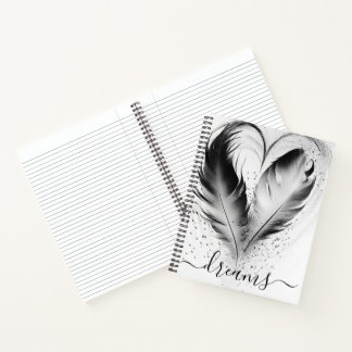 Diario de Sueños Corazón de Pluma Personalizable