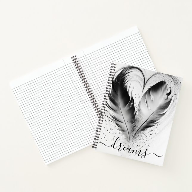 Diario de Sueños Corazón de Pluma Personalizable (Interior)