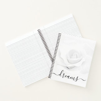 Diario de Sueños de Rosa Blanca Personalizado