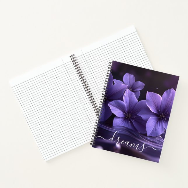 Diario de Sueños Flores Purpúreas Personalizado  (Interior)