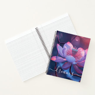 Diario de Sueños Hermosa Flor Púrpura Personalizad