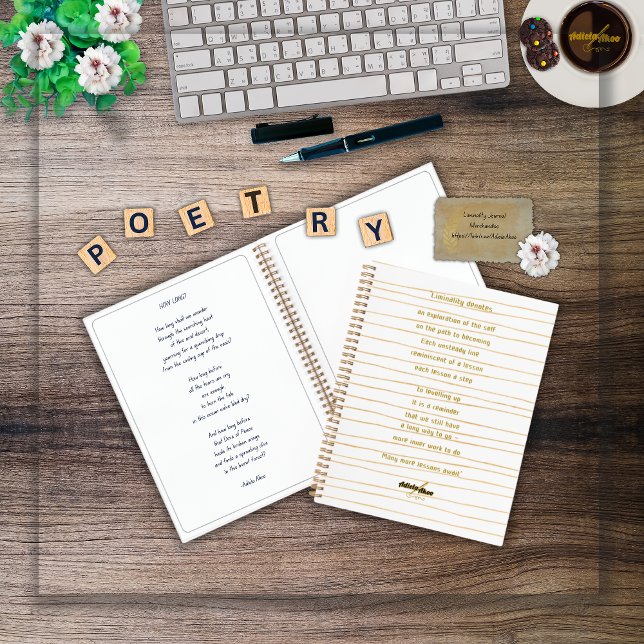 Diario de tapa dura sobre la Liminalidad del poeta (Liminality Journal by Poet Adiela Akoo. Pair with matching mug, tee or keychain for gr8t gift combos)