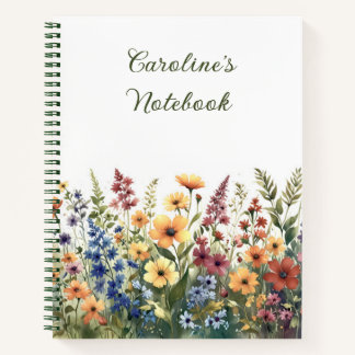 Diario de verano personalizado de flores silvestre