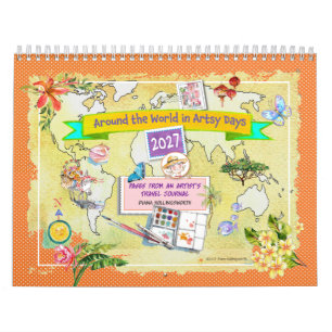 Diario de viaje de acuarela de artistas Calendario