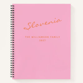 Diario de viaje de Naranja rosa de viaje personali