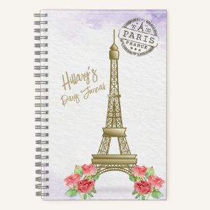 Diario de viaje en espiral de París Francia Cuader