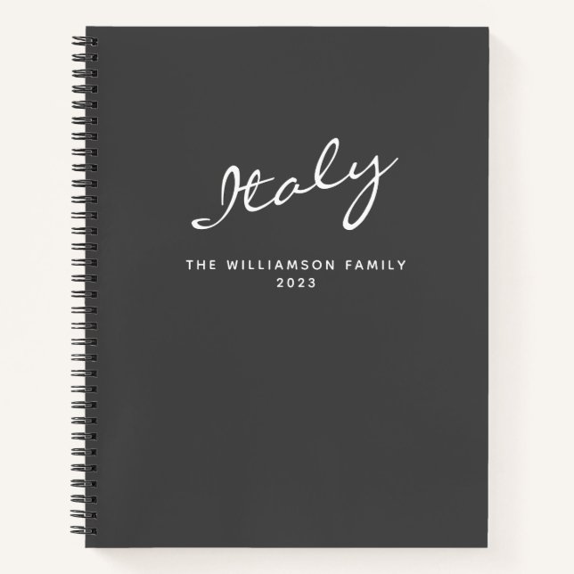 Diario de viaje personalizado de color gris modern (Anverso)