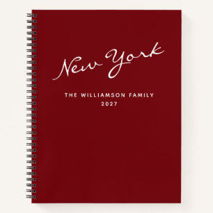 Diario de viaje personalizado de vacaciones rojas