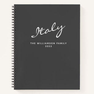 Diario de viaje personalizado gris moderno minimal