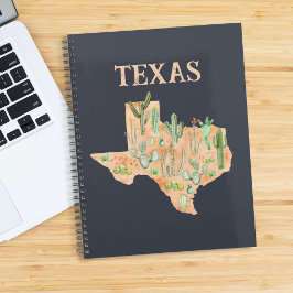 Diario de Viajes del Mapa de Acuarela de Texas Cac