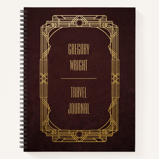 Diario de viajes personalizado Art Deco (Anverso)