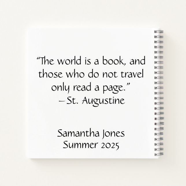 Diario de viajes personalizado | Personalizado Adv (Reverso)