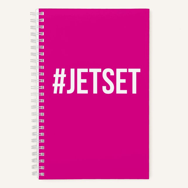 Diario de viajes rosa "#JETSET" (Anverso)