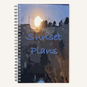 Diario de viñetas de planes de puesta al sol