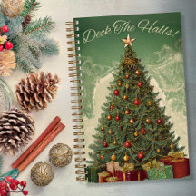 Diario "Deck The Halls" Navidades de estilo vintag