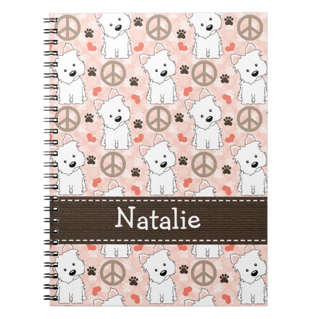 Diario del cuaderno espiral de Westies del amor de (Frente)