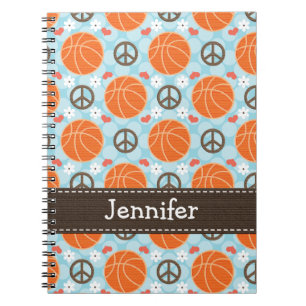 Diario del cuaderno espiral del baloncesto del