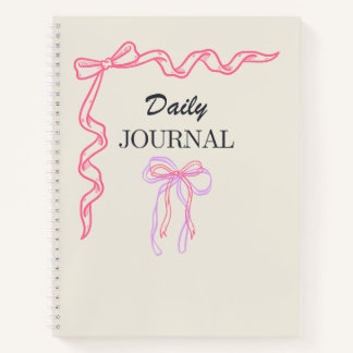 Diario Diario con Lazo de Cinta Rosa Coquette