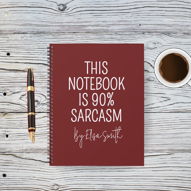 Diario Divertido Personalizado para Enfermera, Com (Personalized Funny Nurse Notebook — “This Notebook Is 90% Sarcasm” Journal, Medical Coworker Gift)