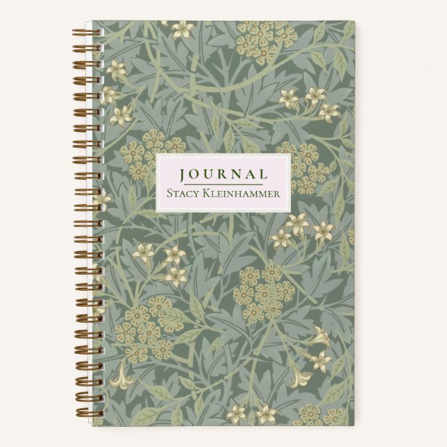Diario Dotado Personalizado William Morris Jasmine (Anverso)