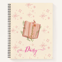 Diario elegante crema floral estrellado