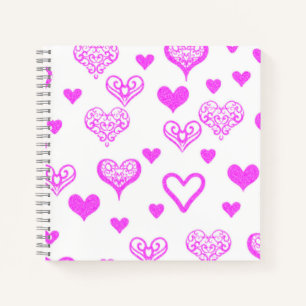Diario elegante del patrón del corazón decorativo