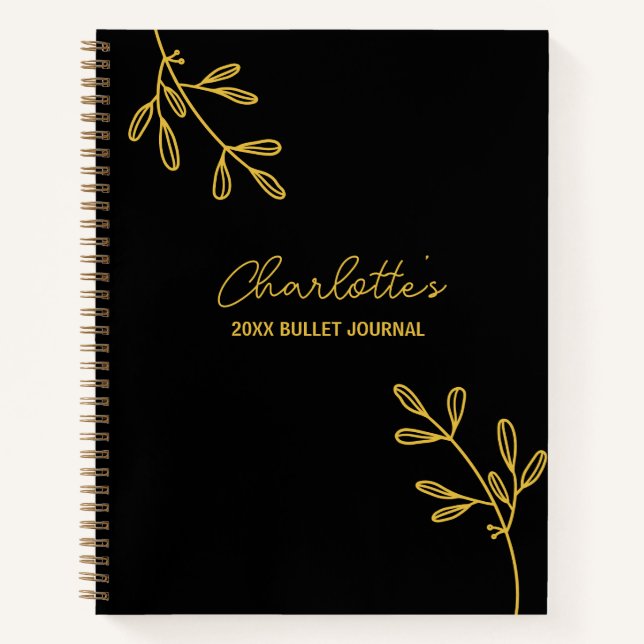 Diario elegante personal Black Gold Bullet (Anverso)