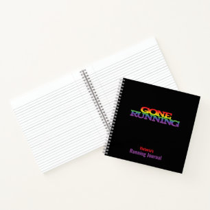 Diario en ejecución con texto arcoiris en marcha