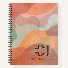 Diario en espiral Chic Warm Taupe Fluid Shapes