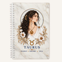 Diario encuadernado de Tauro Zodiaco
