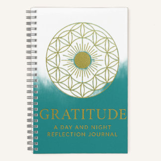 Diario Espiral de Gratitud Espiritual Verde Azulad