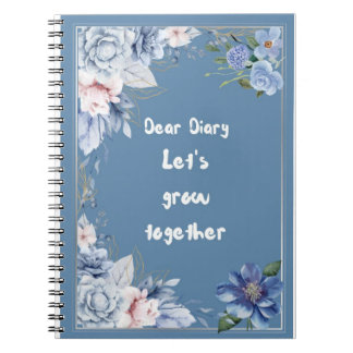Diario Espiral Floral | Cuaderno de Flor Azul