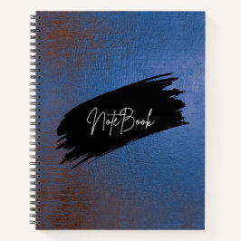 Diario espiral grunge azul moderno
