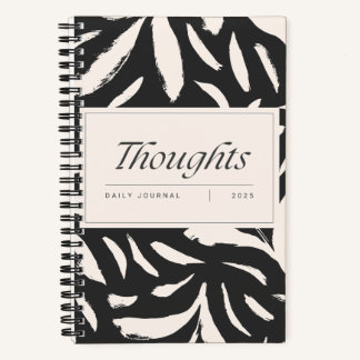 Diario espiral negro y beige